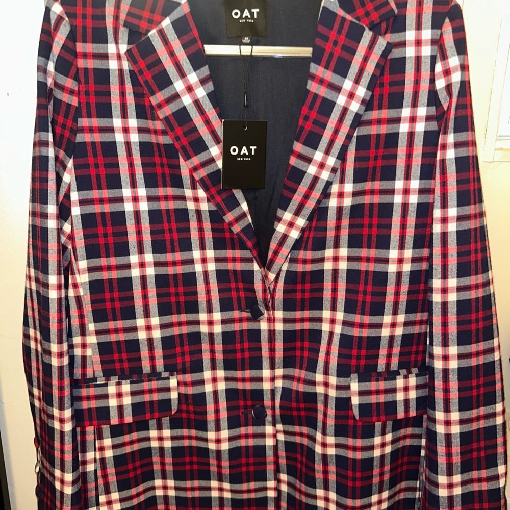OAT New York | Red and Blue Plaid Blazer